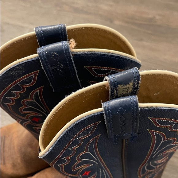 Ariat Boys Rustic Brown and Navy Western Boots - Picture 7 of 12